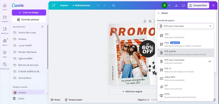 Modelos no Canva para Design Gráfico